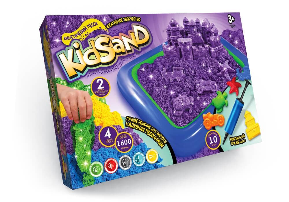 Кінетичний пісок "KidSand" 1,6 кг з пісочницею + формочки