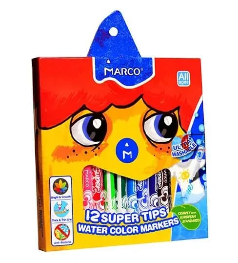 Фломастери МАРКО 12 кольорів Super Washable 1630-12СВ