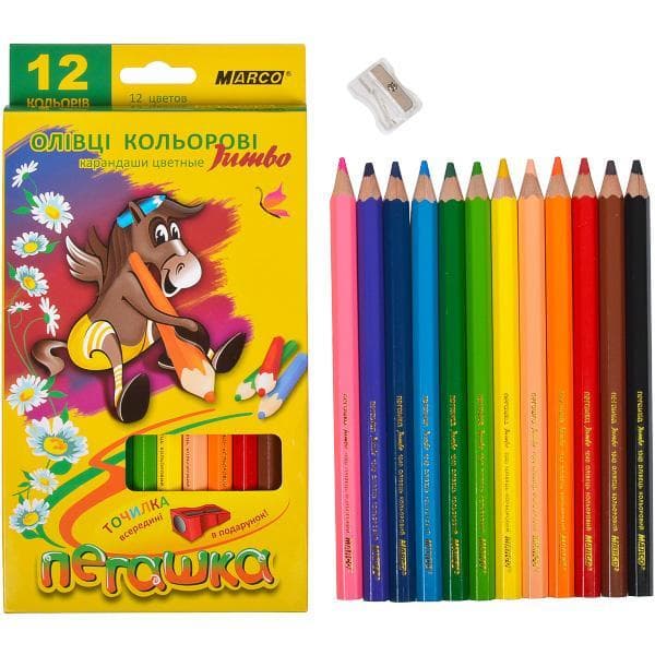 Олівці 1040/12 кольорів MARCO "Пегашка"