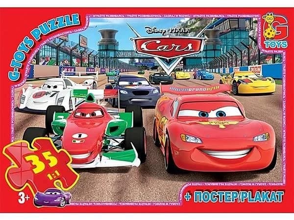Дитячі пазли серії "Тачки" на 35 елементів + постер | G-Toys (Z10215)