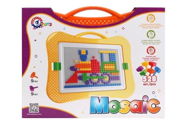 Дитяча розвиваюча іграшка "Мозаїка № 8. Геометричні фігури" (528 елементів) | Technok Toys (3008)