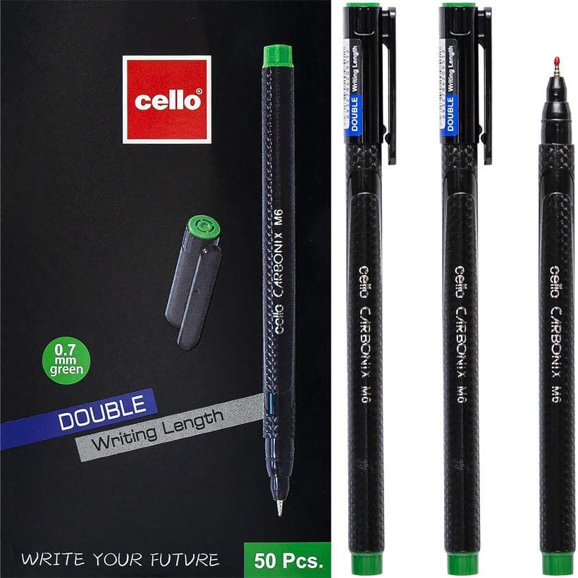 Ручка масляна CARBONIX Cello CL-M6 зелена