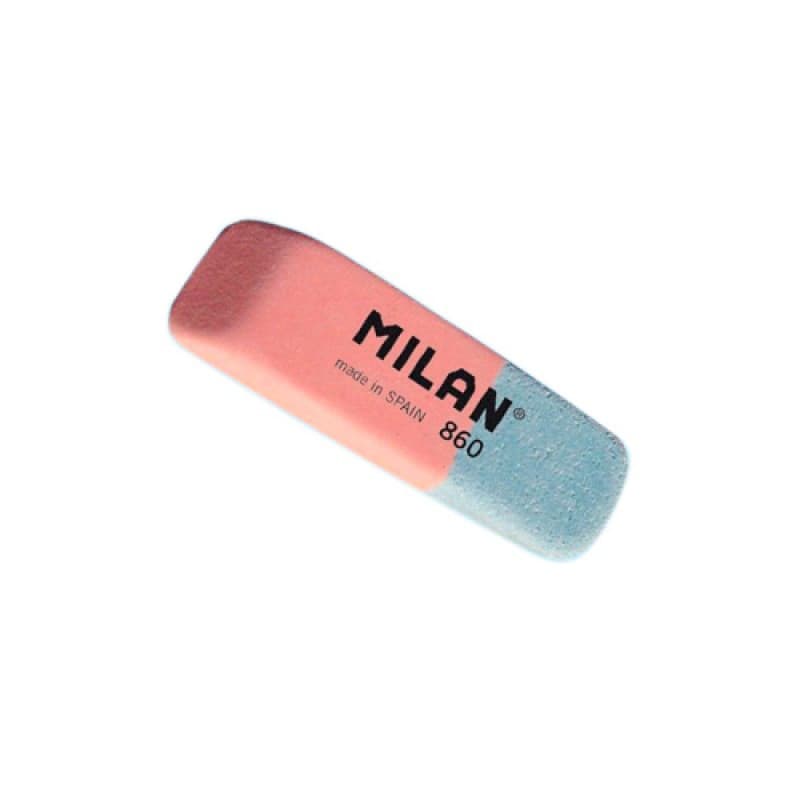 Гумка для олівця прямокутна червоно-синя 47*14*7 мм TM MILAN (CCM860RA)