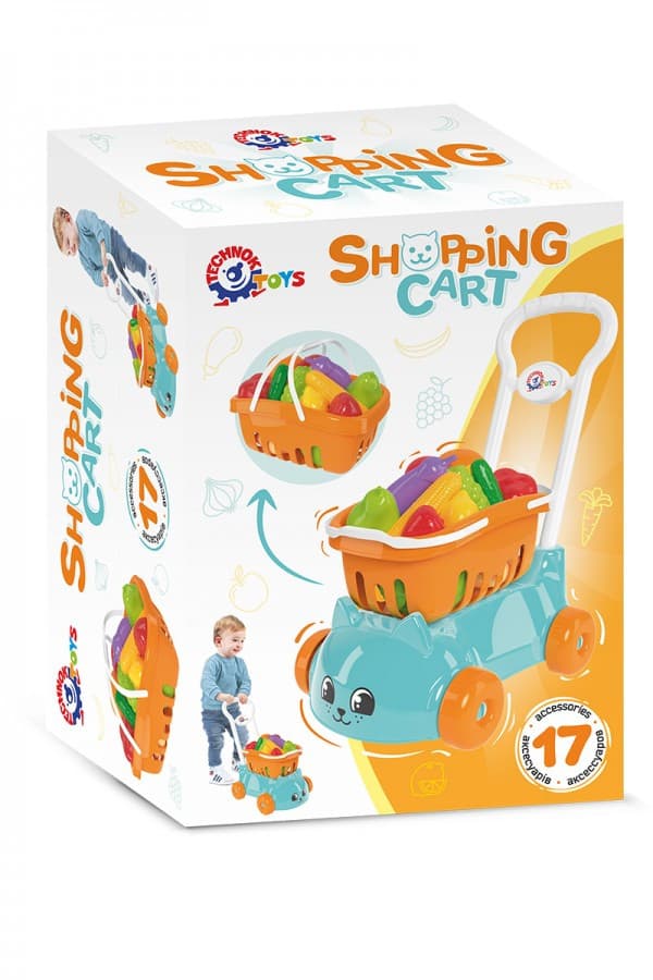 Дитяча іграшка "Візочок для супермаркету" (16 продуктів) | Technok Toys 7570