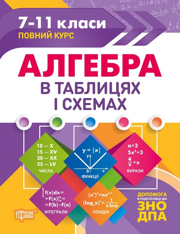 Навчальний посібник Алгебра в таблицях і схемах 7-11 класи | Торсинг
