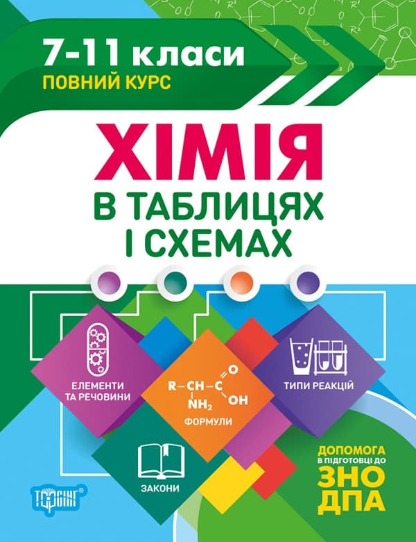 Навчальний посібник Хімія в таблицях і схемах 7-11 клас | Торсинг