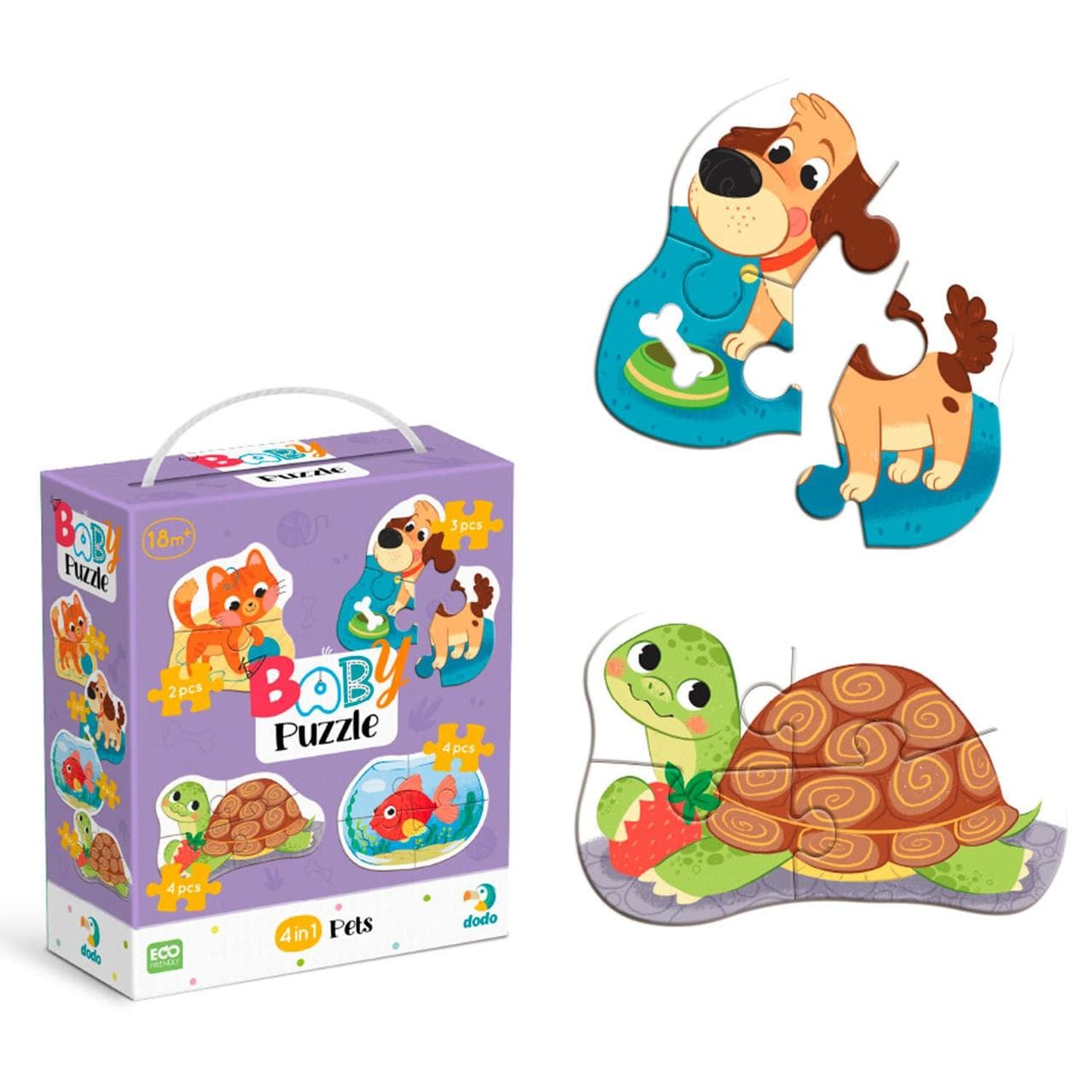 Гр Пазл 4 в 1 "Baby puzzle. Домашні тварини" 300688 (48) "DoDo", 4 картинки, в коробці