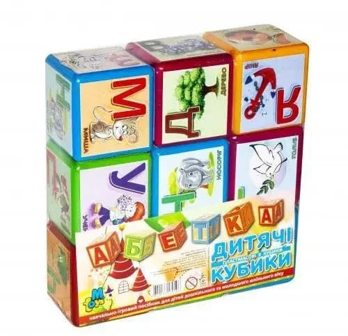 Кубики "Абетка" 9 шт укр. велика 14043 "M Toys"