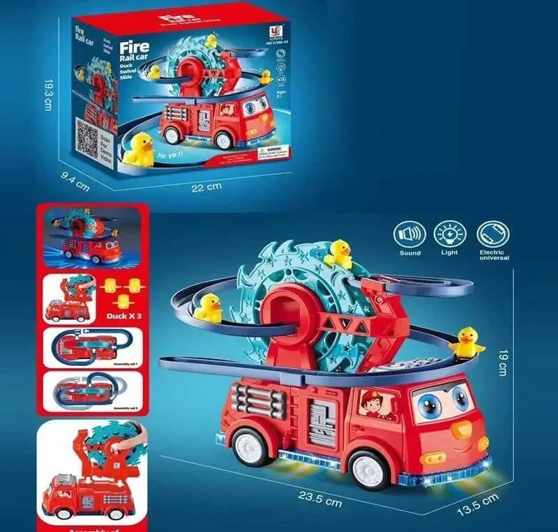 Машинка YJ 388-64 мелодія, підсвічування, колесо вільного ходу, трек, в коробці