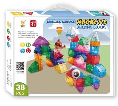 Магнітний конструктор 3580 С 38 деталей, в коробці