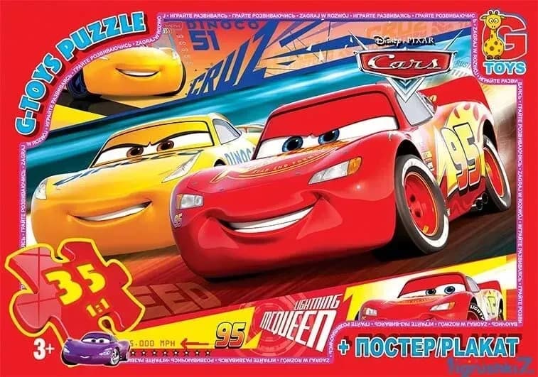 Пазли 35 елементів G Toys "Тачки" Z 10199 + постер