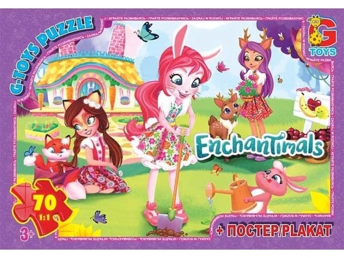 Пазли 70 елементів G Toys "Enchantimals" EA 213 + постер