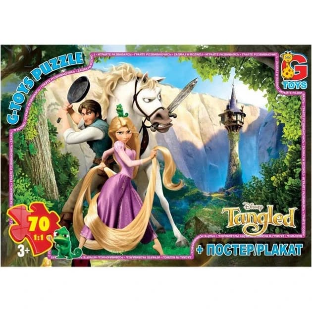 Пазли 70 елементів G Toys "Рапунцель" TA 002 + постер