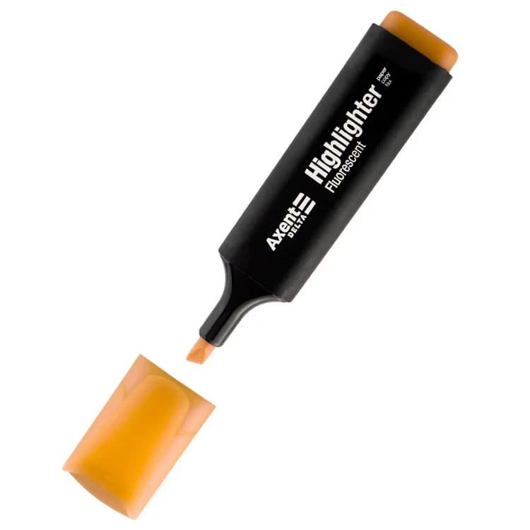 Маркер Axent Delta Highlighter D2501-12, 1-5 мм, клиноподібний оранжевий