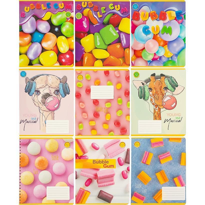 Зошит 48 аркушів клітинка, серія Ароматна (BUBBLE GUM) ТМ Тетрада ТЕ13416