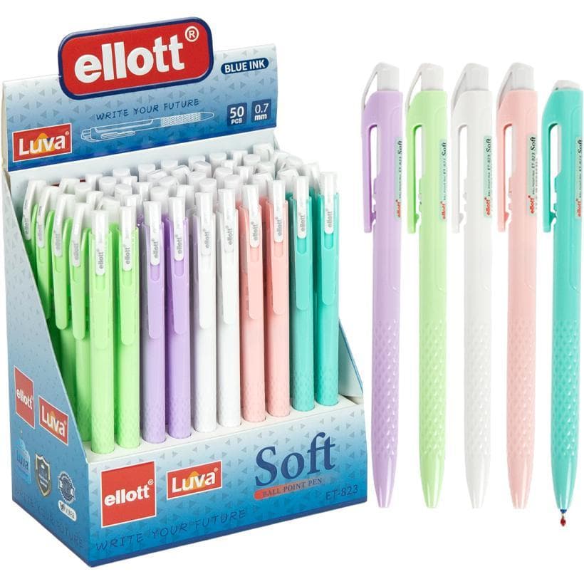 Ручка кулькова автоматична "Ellott" Soft ET-823-50 синя