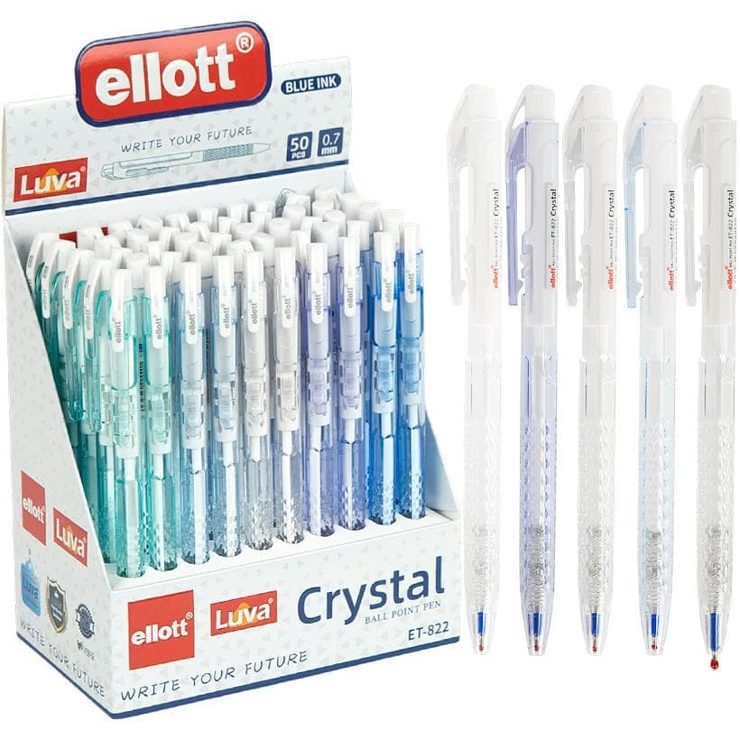Ручка кулькова автоматична "Ellott" Crystal ET-822-50 синя