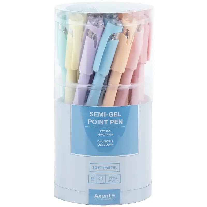 Ручка кулькова масляна Axent Soft Pastel AB1102-02-A 0.7 мм синя паста