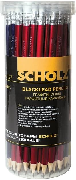 Олівець граф. НВ, з гумкою, трикутний, металік, 127, SCHOLZ