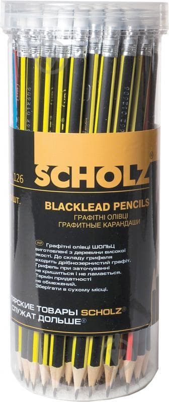Олівець граф. НВ, з гумкою, трикутний, НЕОН, 126, SCHOLZ